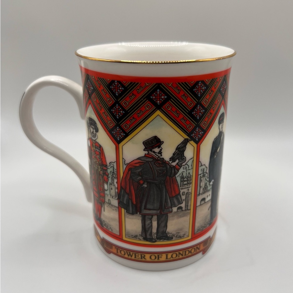 Tower of London Themed Mug with Red and Black Accents
